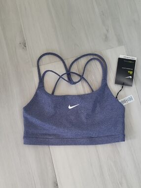 Nike Women's Heathered Purple Strappy Sports Bra